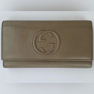 Gucci Soho Interlocking G Leather Continental Snap/Flap Closure Wallet